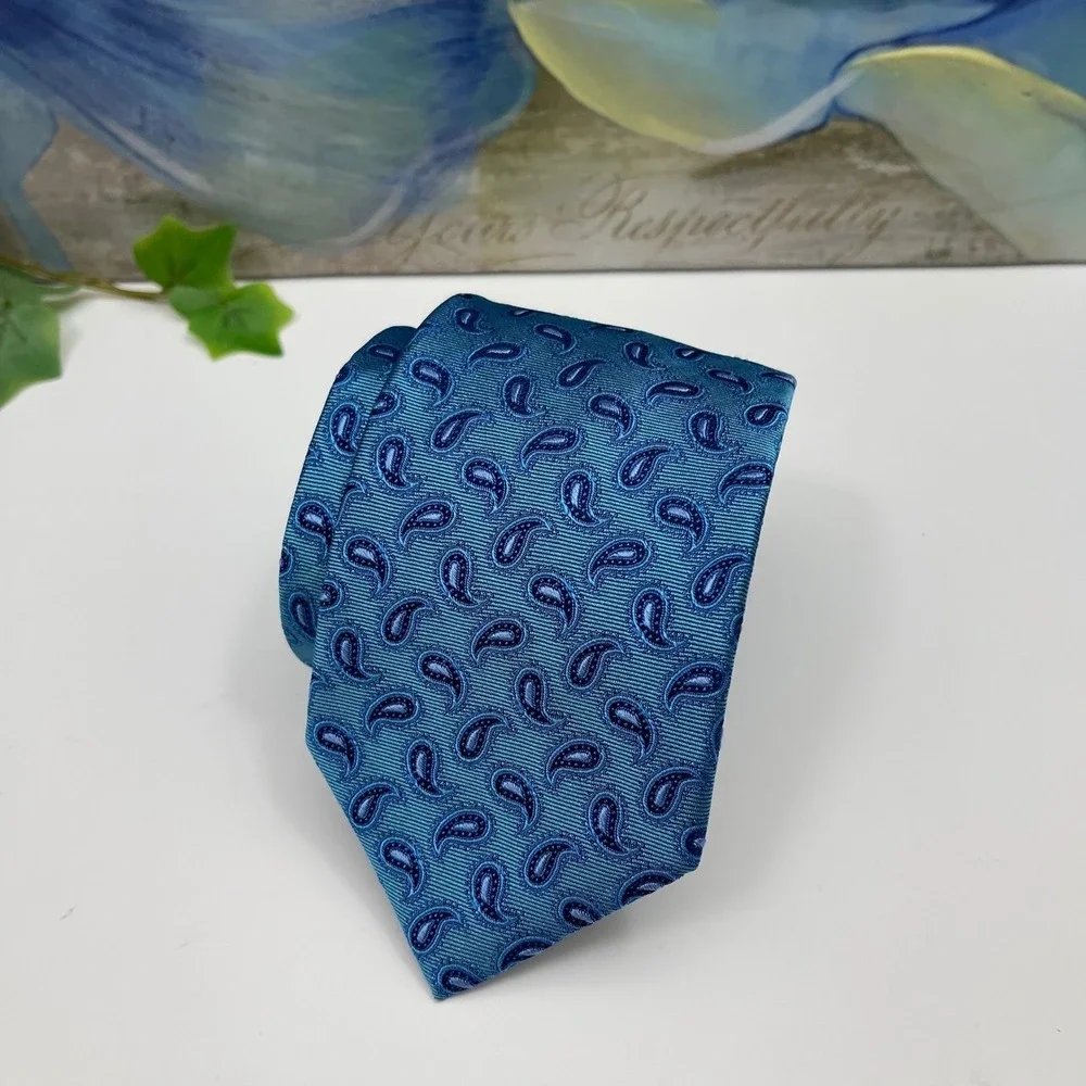 New Ted Baker London Neat Dot Silk Blend Tie in Blue